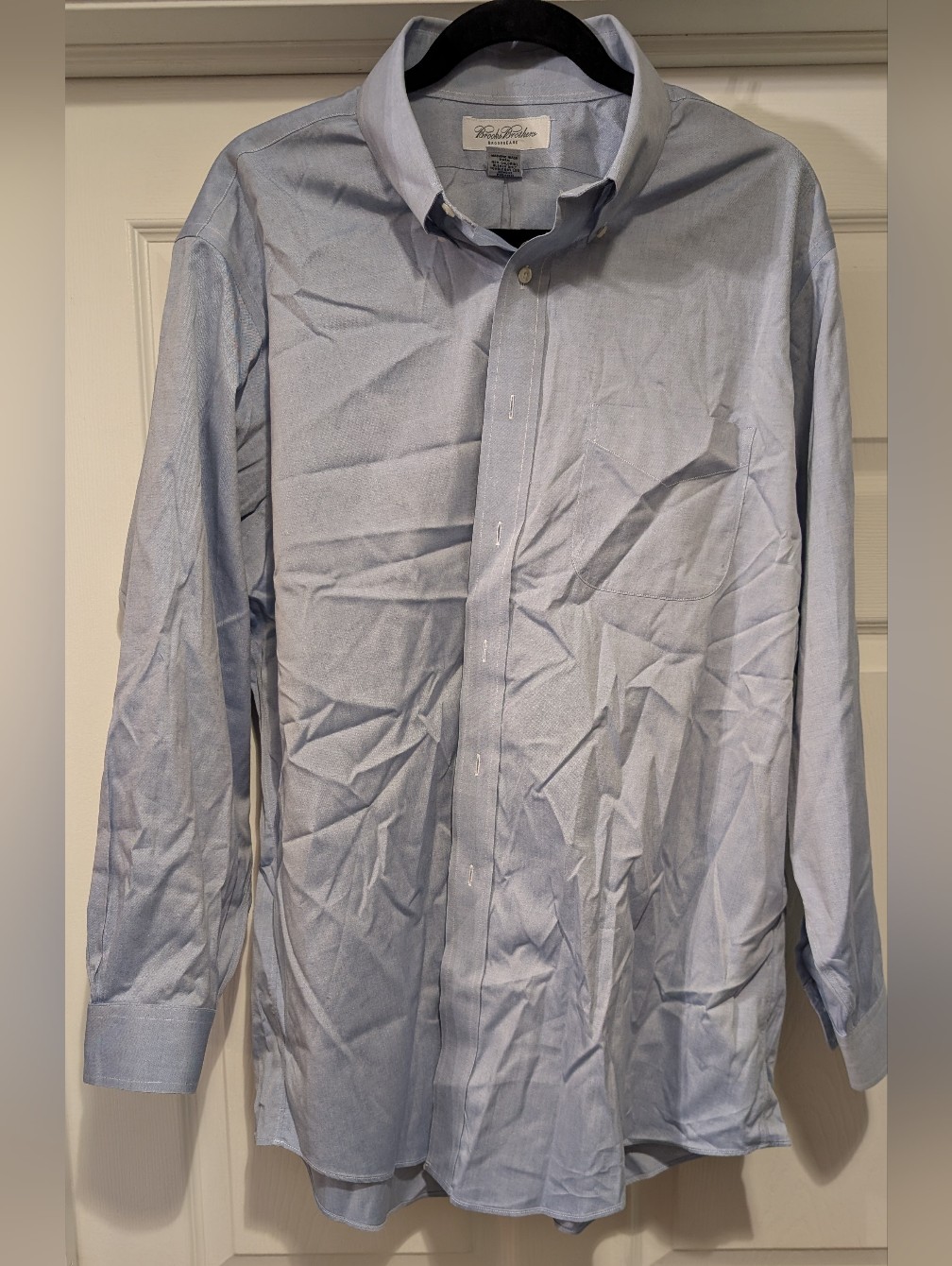 Brooks Brothers Brooksease Men's Blue Long Sleeve Button Down Oxford Shirt 17-33